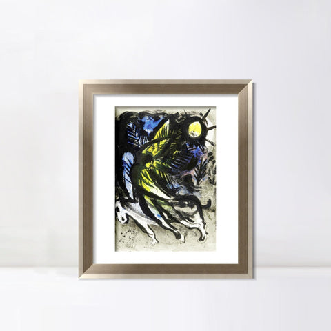 INVIN ART Framed Canvas Art Giclee Print L'ANGE SURVOLANT LA FOR?T D'EDEN by Marc Chagall Wall Art Room Living Office Home Decorations