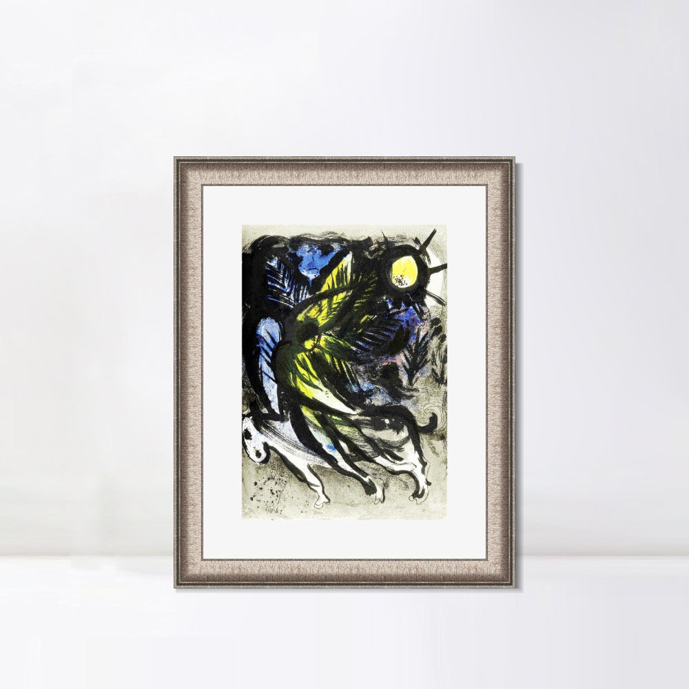 INVIN ART Framed Canvas Art Giclee Print L'ANGE SURVOLANT LA FOR?T D'EDEN by Marc Chagall Wall Art Room Living Office Home Decorations