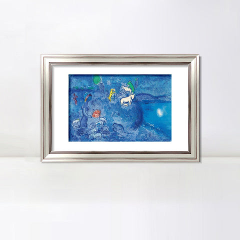 INVIN ART Framed Canvas Art Giclee Print River by Marc Chagall Wall Art Room Living Office Home Decorations
