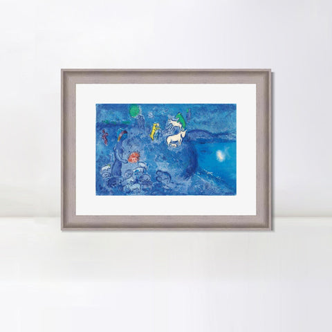 INVIN ART Framed Canvas Art Giclee Print River by Marc Chagall Wall Art Room Living Office Home Decorations
