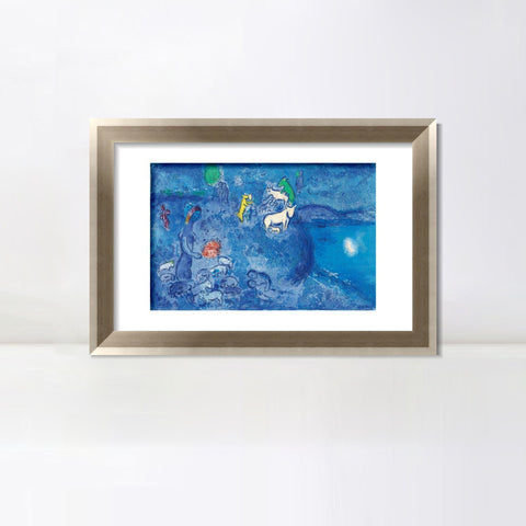 INVIN ART Framed Canvas Art Giclee Print River by Marc Chagall Wall Art Room Living Office Home Decorations