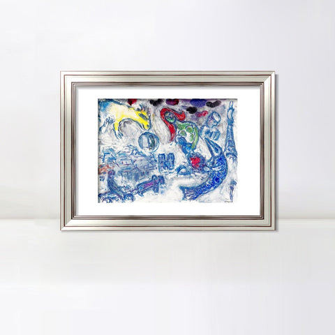 INVIN ART Framed Canvas Art Giclee Print Woman by Marc Chagall Wall Art Room Living Office Home Decorations