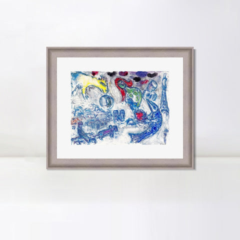 INVIN ART Framed Canvas Art Giclee Print Woman by Marc Chagall Wall Art Room Living Office Home Decorations