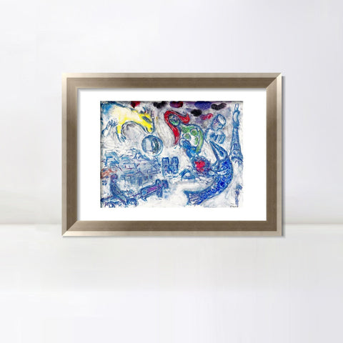 INVIN ART Framed Canvas Art Giclee Print Woman by Marc Chagall Wall Art Room Living Office Home Decorations