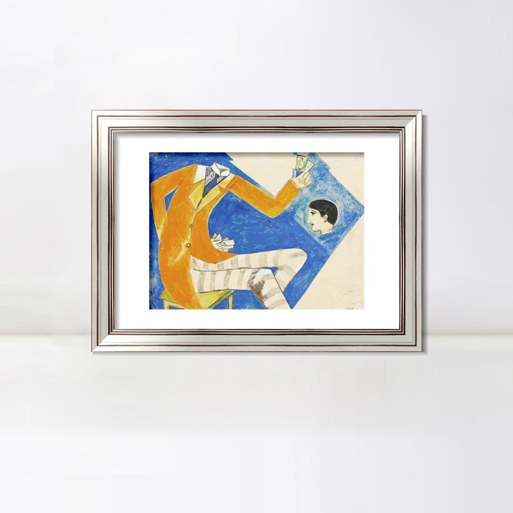 INVIN ART Framed Canvas Art Giclee Print Coat by Marc Chagall Wall Art Room Living Office Home Decorations