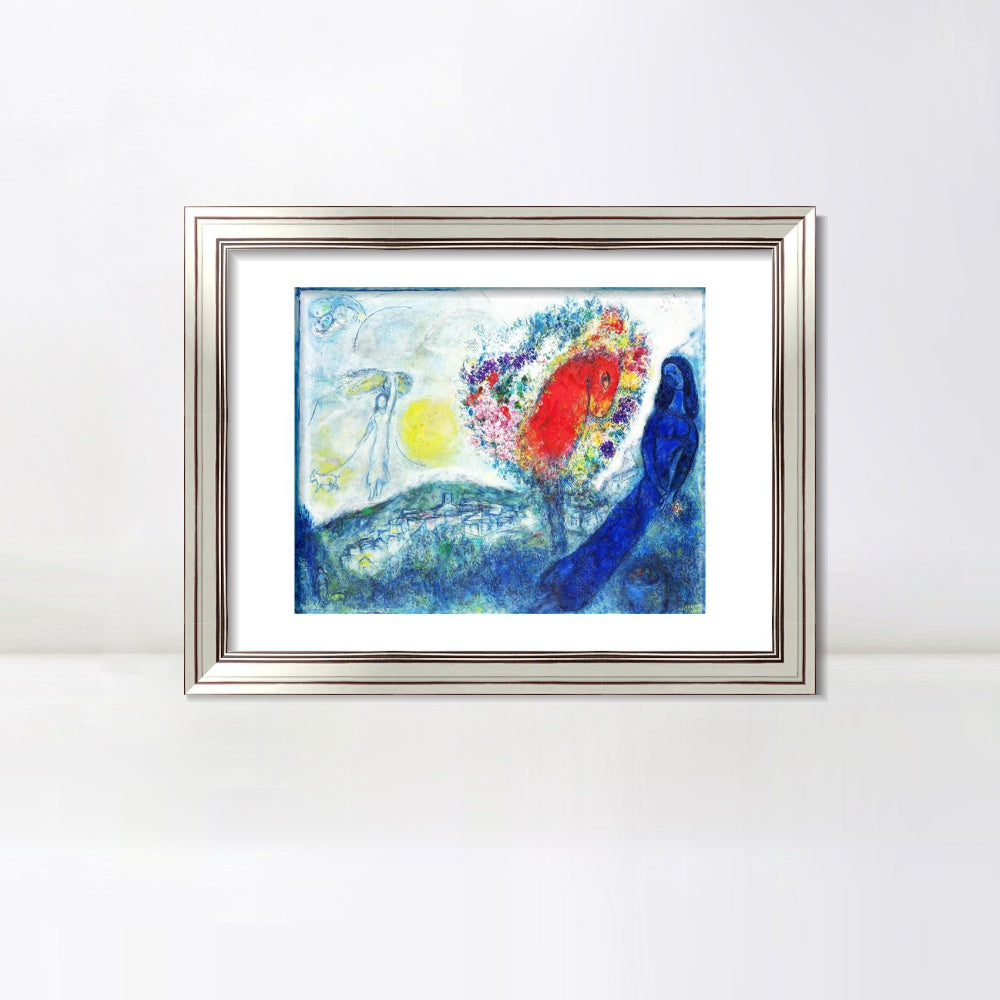 INVIN ART Framed Canvas Art Giclee Print Flower tree by Marc Chagall Wall Art Room Living Office Home Decorations