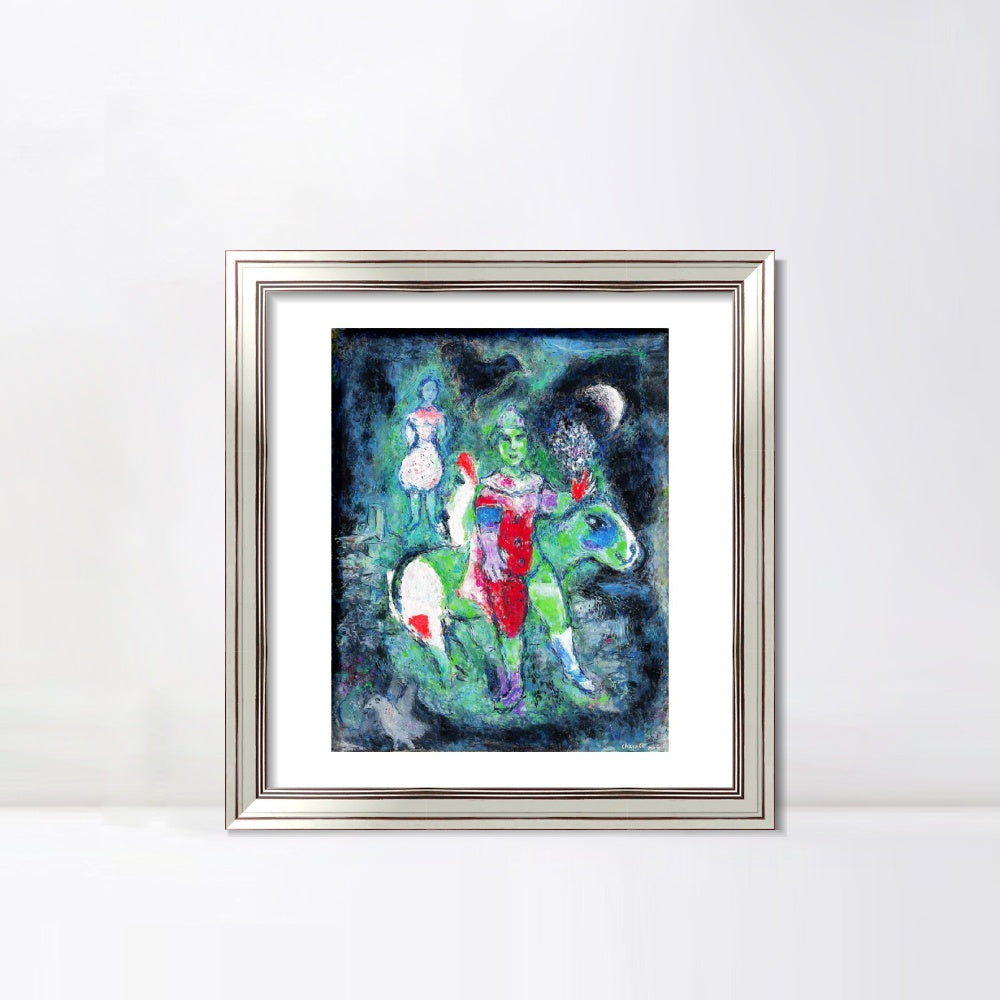 INVIN ART Framed Canvas Art Giclee Print Knight by Marc Chagall Wall Art Room Living Office Home Decorations