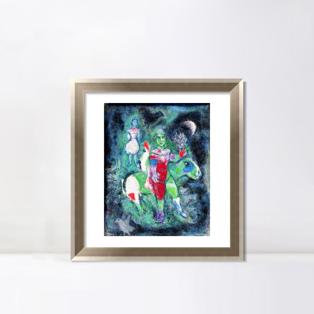 INVIN ART Framed Canvas Art Giclee Print Knight by Marc Chagall Wall Art Room Living Office Home Decorations