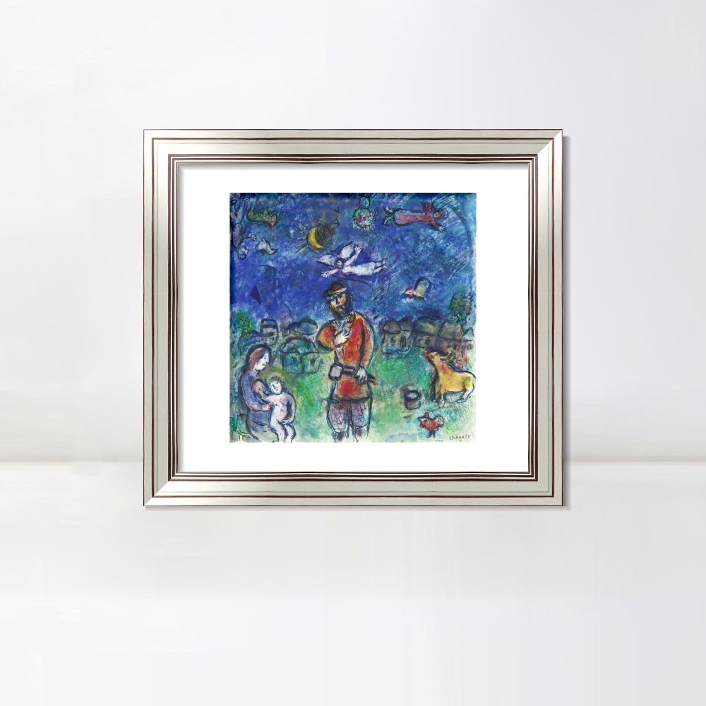 INVIN ART Framed Canvas Art Giclee Print Soldier by Marc Chagall Wall Art Room Living Office Home Decorations