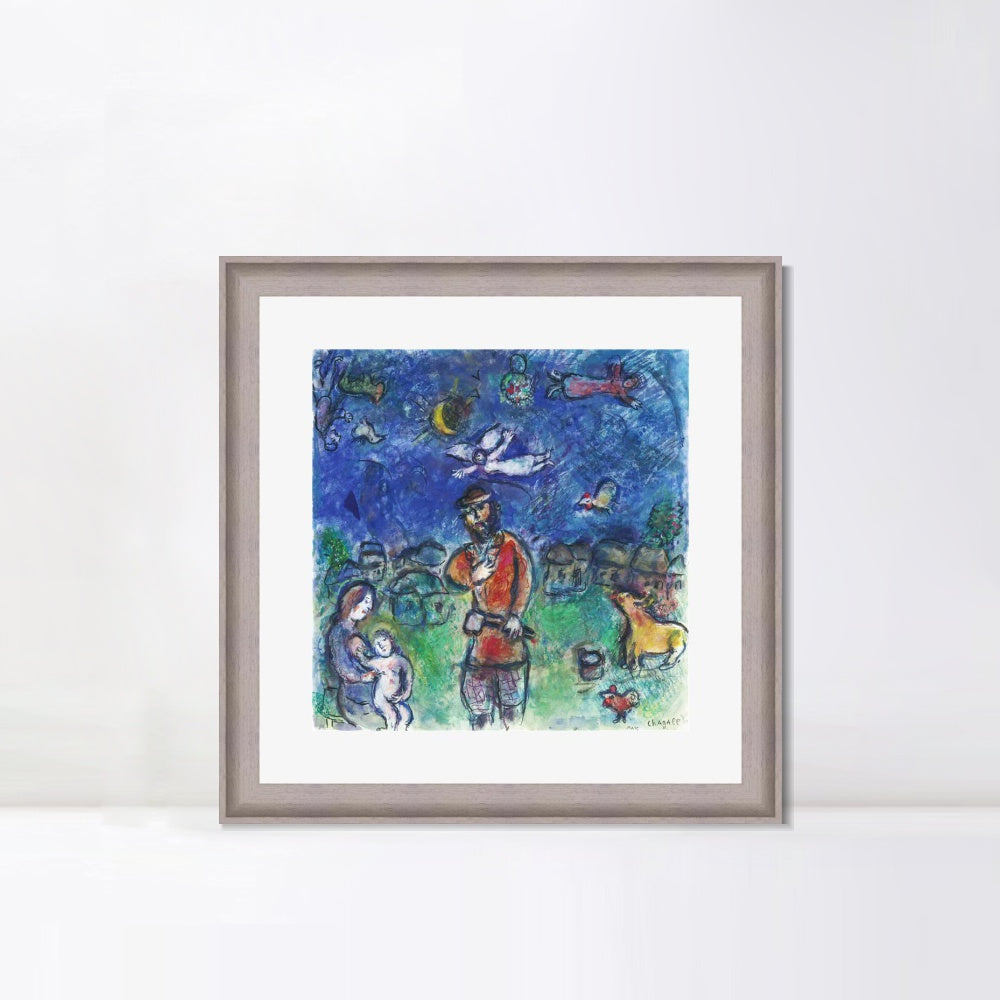 INVIN ART Framed Canvas Art Giclee Print Soldier by Marc Chagall Wall Art Room Living Office Home Decorations