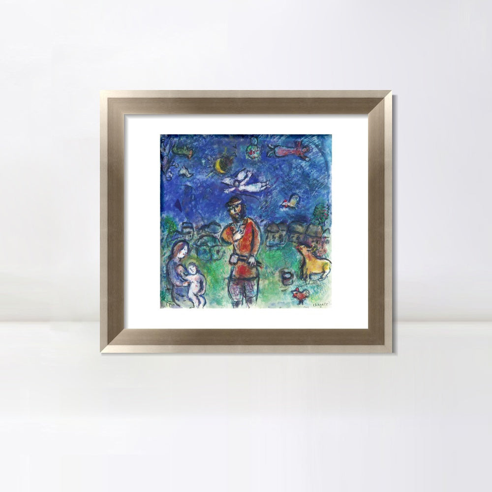 INVIN ART Framed Canvas Art Giclee Print Soldier by Marc Chagall Wall Art Room Living Office Home Decorations