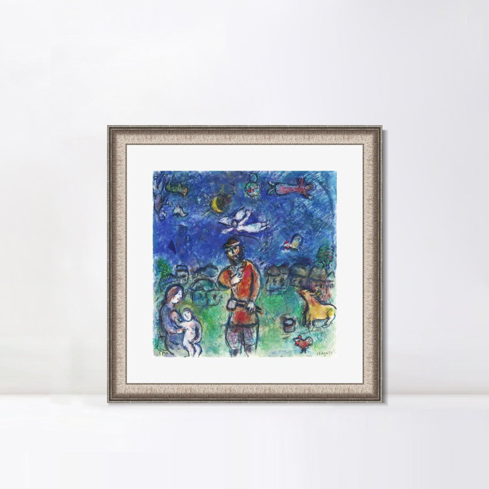 INVIN ART Framed Canvas Art Giclee Print Soldier by Marc Chagall Wall Art Room Living Office Home Decorations