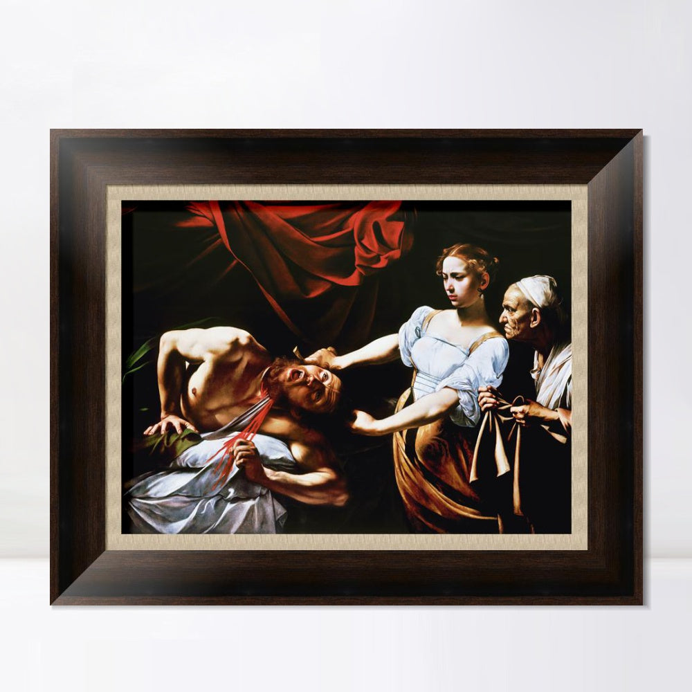 INVIN ART Framed Canvas Art Giclee Print Judith Beheading Holofernes by Michelangelo Merisi da Caravaggio Wall Art