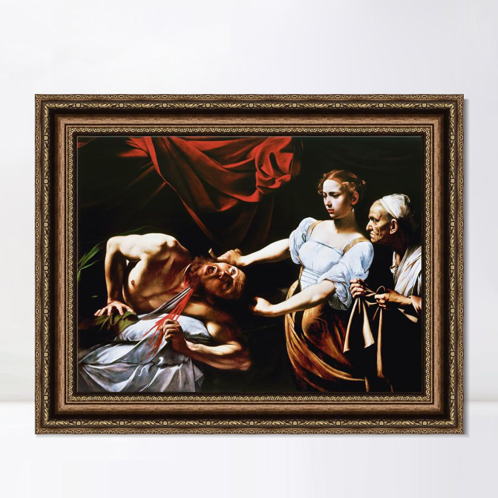 INVIN ART Framed Canvas Art Giclee Print Judith Beheading Holofernes by Michelangelo Merisi da Caravaggio Wall Art