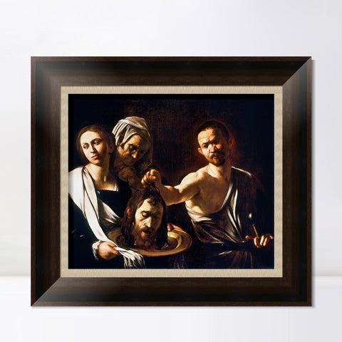 INVIN ART Framed Canvas Art Giclee Print Salome with The Head of St John The Baptist by Michelangelo Merisi da Caravaggio Wall Art Living Room Home Office Decorations
