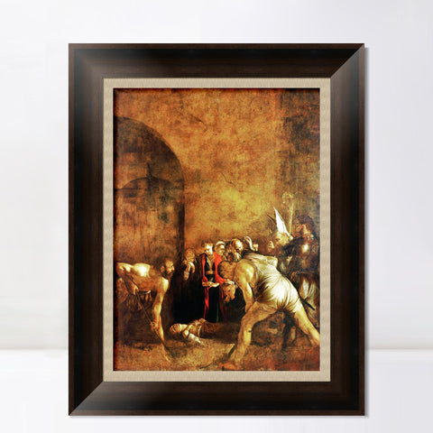INVIN ART Framed Canvas Art Giclee Print Burial of St Lucy by Michelangelo Merisi da Caravaggio Wall Art Living Room Home Office Decorations