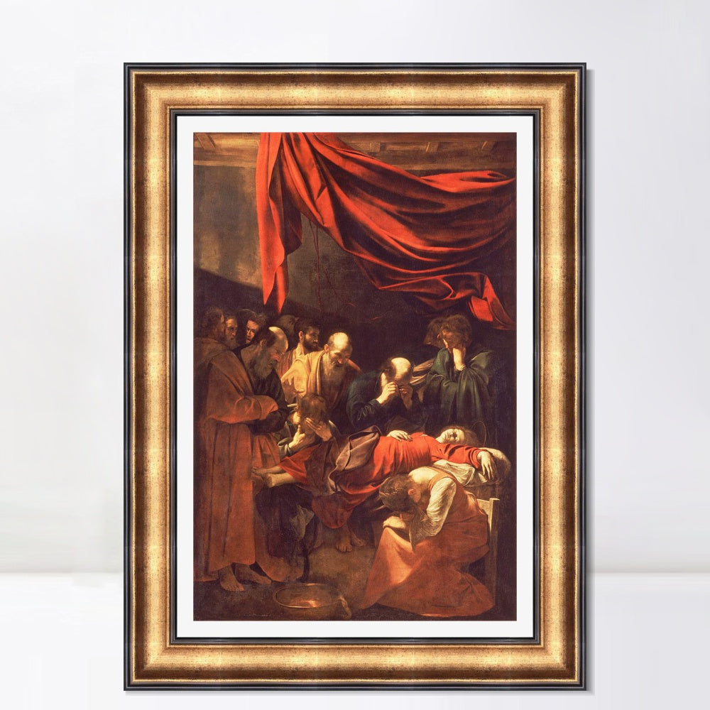 INVIN ART Framed Canvas Art Giclee Print The Death of The Virgin by Michelangelo Merisi da Caravaggio Wall Art