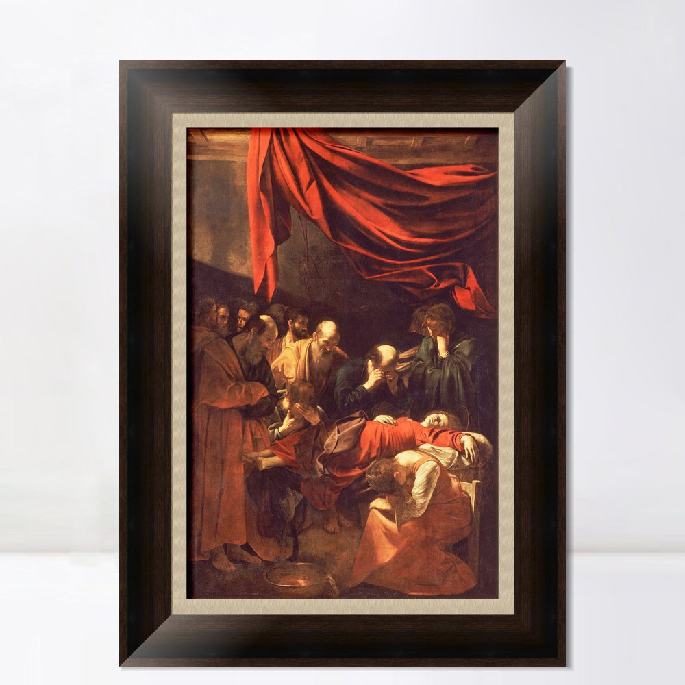 INVIN ART Framed Canvas Art Giclee Print The Death of The Virgin by Michelangelo Merisi da Caravaggio Wall Art