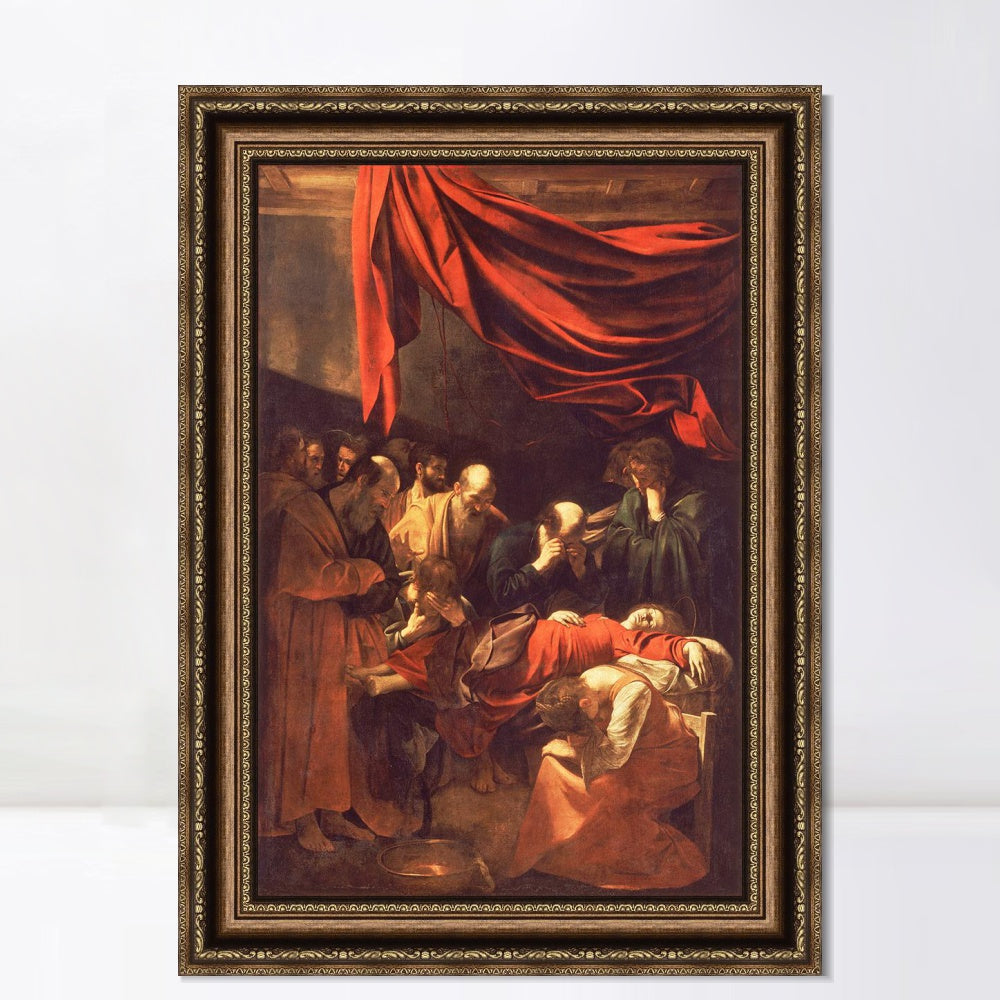 INVIN ART Framed Canvas Art Giclee Print The Death of The Virgin by Michelangelo Merisi da Caravaggio Wall Art