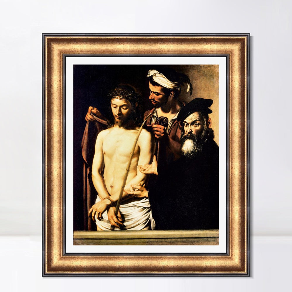 INVIN ART Framed Canvas Art Giclee Print ECCE Homo by Michelangelo Merisi da Caravaggio Wall Art