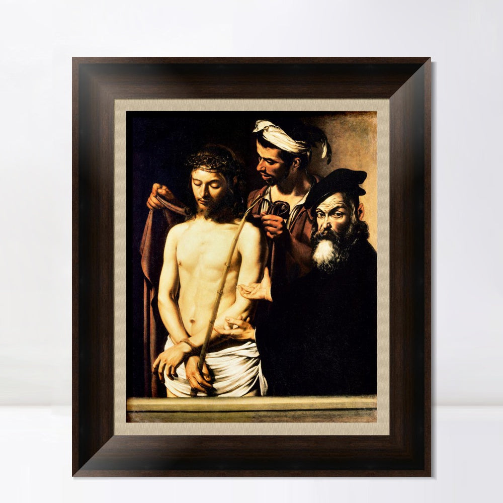 INVIN ART Framed Canvas Art Giclee Print ECCE Homo by Michelangelo Merisi da Caravaggio Wall Art