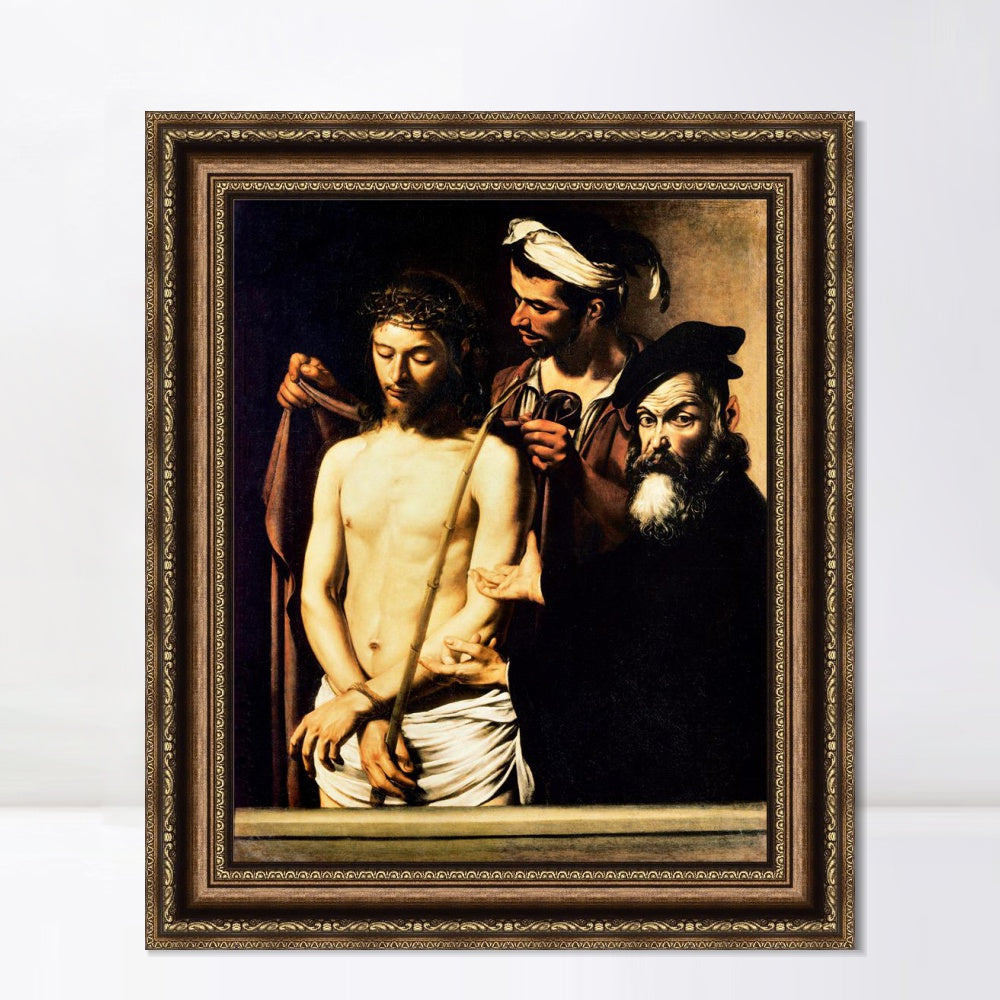 INVIN ART Framed Canvas Art Giclee Print ECCE Homo by Michelangelo Merisi da Caravaggio Wall Art
