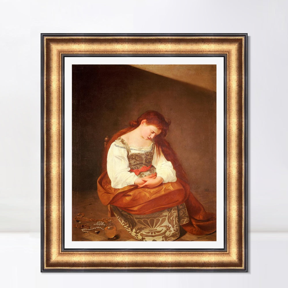 INVIN ART Framed Canvas Art Giclee Print Series#044 by a Lizard by Michelangelo Merisi da Caravaggio Wall Art