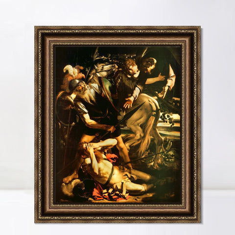 INVIN ART Framed Canvas Art Giclee Print The Conversion of St. Paul by a Lizard by Michelangelo Merisi da Caravaggio Wall Art Decorations