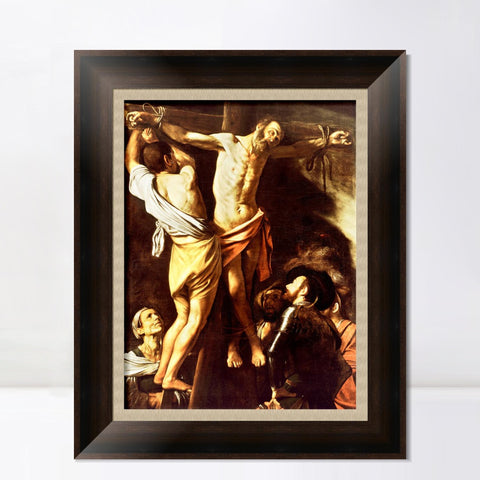 INVIN ART Framed Canvas Art Giclee Print The Crucifixion of St Andrew by a Lizard by Michelangelo Merisi da Caravaggio Wall Art Decorations