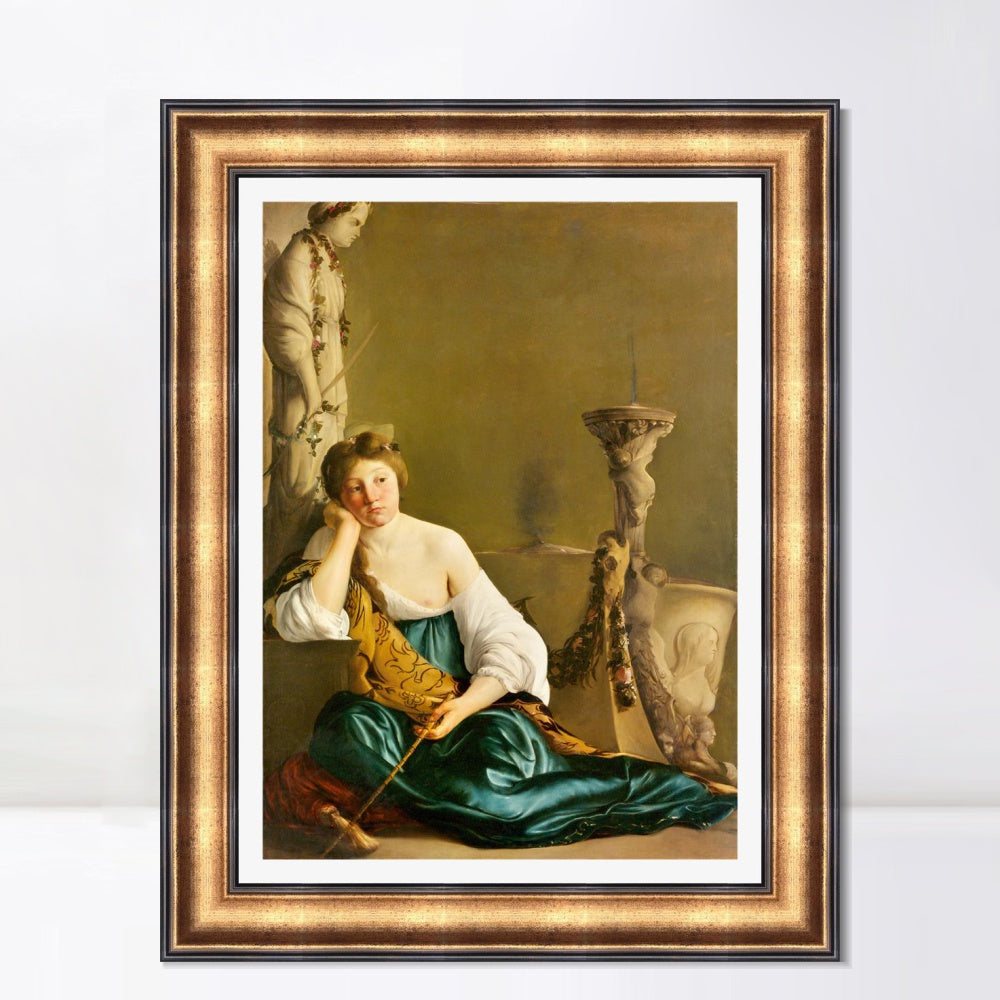 INVIN ART Framed Canvas Art Giclee Print Series#054 by a Lizard by Michelangelo Merisi da Caravaggio Wall Art