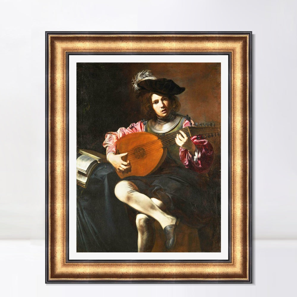 INVIN ART Framed Canvas Art Giclee Print Series#058 by a Lizard by Michelangelo Merisi da Caravaggio Wall Art