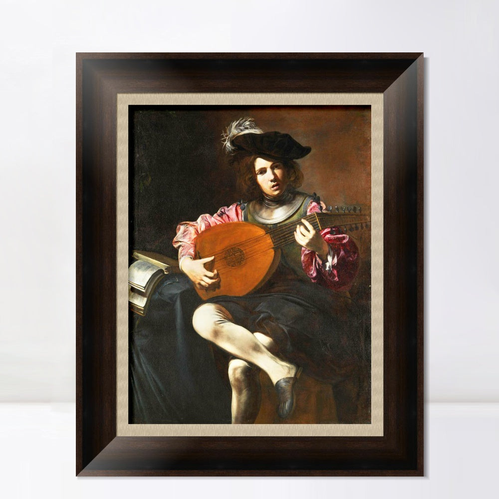 INVIN ART Framed Canvas Art Giclee Print Series#058 by a Lizard by Michelangelo Merisi da Caravaggio Wall Art