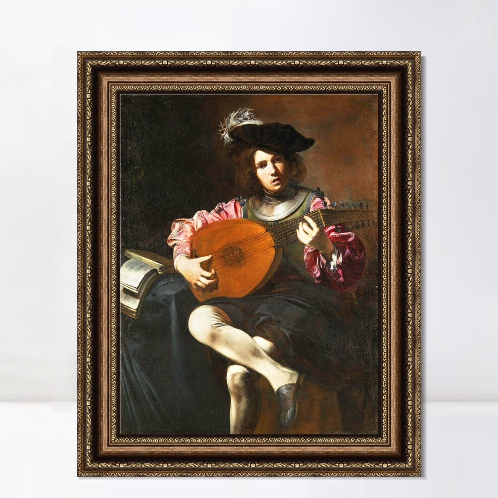 INVIN ART Framed Canvas Art Giclee Print Series#058 by a Lizard by Michelangelo Merisi da Caravaggio Wall Art