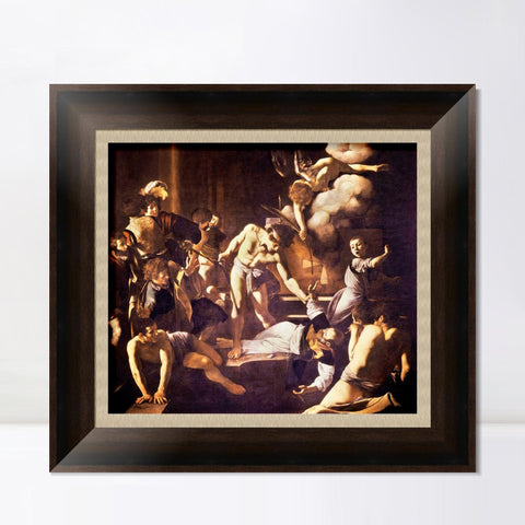 INVIN ART Framed Canvas Art Giclee Print The Martyrdom of St Matthew by a Lizard by Michelangelo Merisi da Caravaggio Wall Art Office Decorations