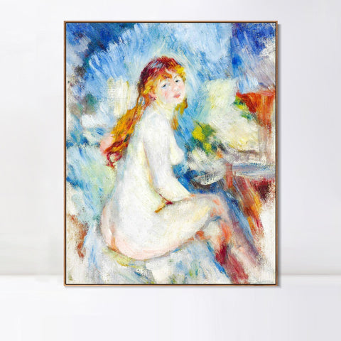 INVIN ART Framed Canvas BUSTE DE FEMME NUE by Pierre Auguste Renoir Wall Art Living Room Home Office Decorations