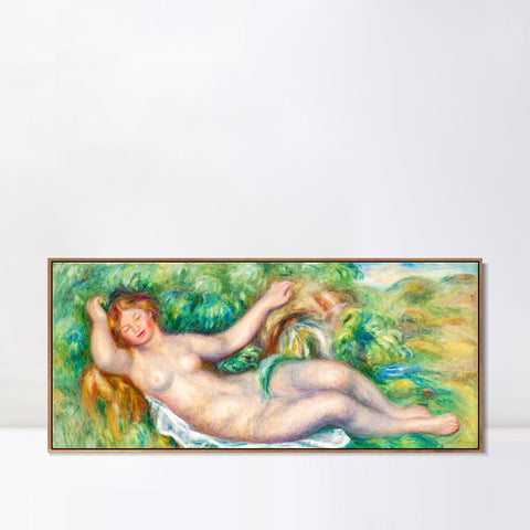 INVIN ART Framed Canvas LA SOURCE by Pierre Auguste Renoir Wall Art Living Room Home Office Decorations