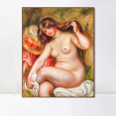 INVIN ART Framed Canvas 1841-1919 Large Bather by Pierre Auguste Renoir Wall Art Living Room Home Office Decorations