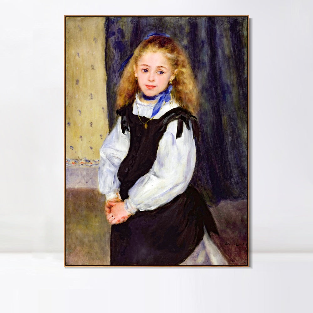 INVIN ART Framed Canvas Portrait of Mademoiselle Legrand by Pierre Auguste Renoir Wall Art Living Room Home Office Decorations