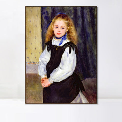 INVIN ART Framed Canvas Portrait of Mademoiselle Legrand by Pierre Auguste Renoir Wall Art Living Room Home Office Decorations
