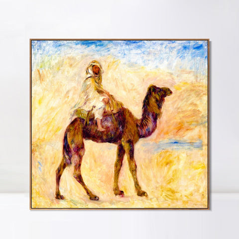 INVIN ART Framed Canvas Woman with a Guitar by Pierre Auguste Renoir Wall Art Living Room Home Office Decorations