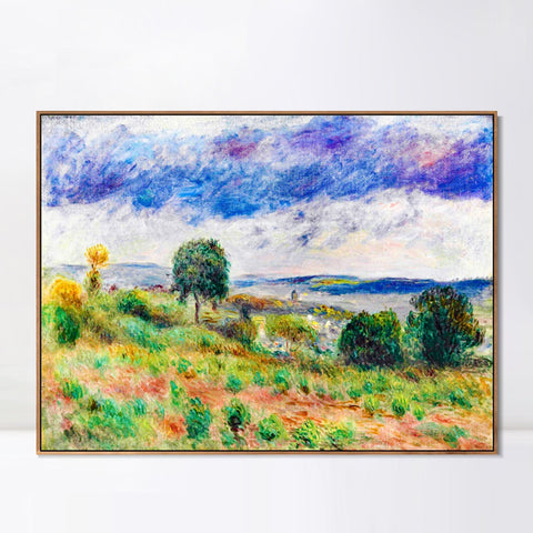 INVIN ART Framed Canvas AUVERS SUR OISE by Pierre Auguste Renoir Wall Art Living Room Home Office Decorations
