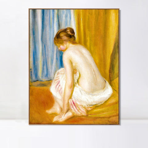 INVIN ART Framed Canvas BAIGNEUSE2 by Pierre Auguste Renoir Wall Art Living Room Home Office Decorations