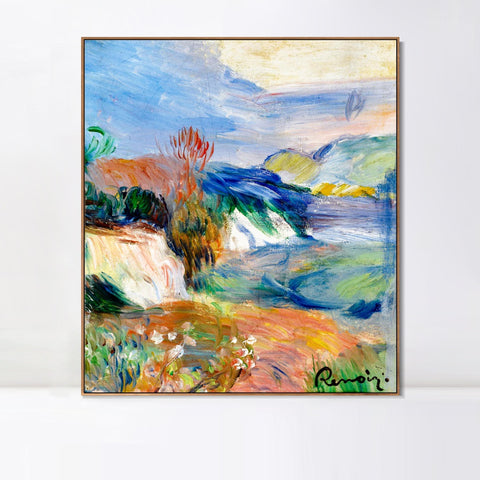 INVIN ART Framed Canvas BORD DE MER by Pierre Auguste Renoir Wall Art Living Room Home Office Decorations