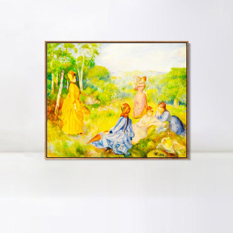 INVIN ART Framed Canvas Jeunes Filles Jouant au Volant by Pierre Auguste Renoir Wall Art Living Room Home Office Decorations