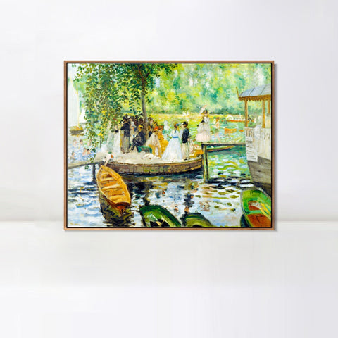 INVIN ART Framed Canvas La Grenouillère by Pierre Auguste Renoir Wall Art Living Room Home Office Decorations