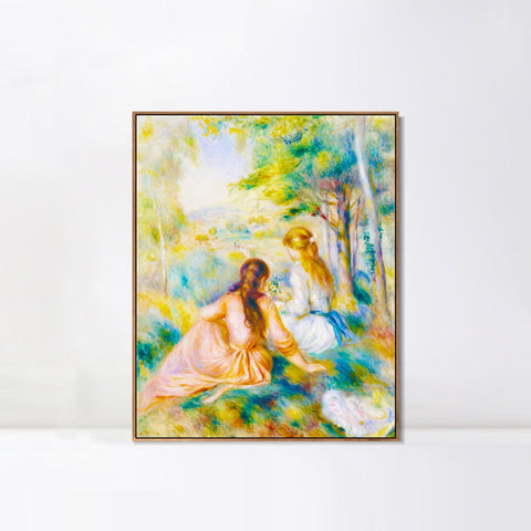 INVIN ART Framed Canvas In the Meadow by Pierre Auguste Renoir Wall Art Living Room Home Office Decorations