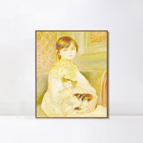 INVIN ART Framed Canvas Julie Manet by Pierre Auguste Renoir Wall Art Living Room Home Office Decorations