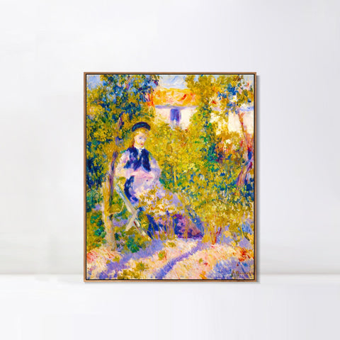 INVIN ART Framed Canvas Nini in the Garden (Nini Lopez) by Pierre Auguste Renoir Wall Art Living Room Home Office Decorations