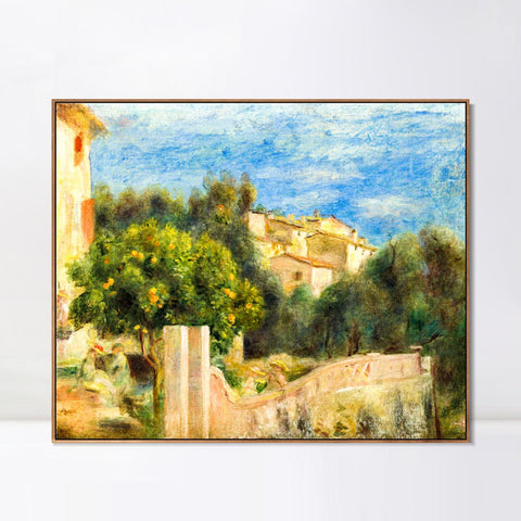 INVIN ART Framed Canvas LA MAISON DE L'ARTISTE A CAGNES by Pierre Auguste Renoir Wall Art Living Room Home Office Decorations