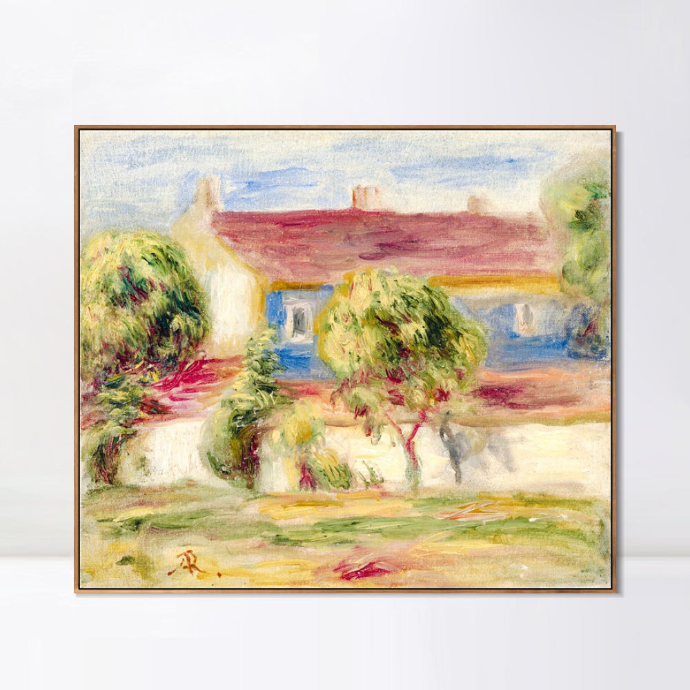 INVIN ART Framed Canvas LA MAISON DE L'ARTISTE by Pierre Auguste Renoir Wall Art Living Room Home Office Decorations